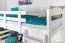 Massivholz Hochbett für Kinder | Matratzenmaß: 90 x 190 cm | Weiß Lackiert | umbaubar in Einzelbett | Premium-Qualität | inkl. Rollrost Abbildung