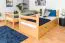 Funktions-Stockbett 90 x 200 cm mit 2 Schubladen als Stauraum | Massivholz: Buche | Natur Lackiert | umbaubar in zwei Einzelbetten | Premium-Qualität | inkl. Rollroste Abbildung