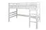 Hochbett 90 x 200 cm | Massivholz: Buche | Weiß Lackiert | umbaubar in Einzelbett | Premium-Qualität | inkl. Rollrost Abbildung