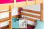 Massivholz Hochbett für Kinder | Matratzenmaß: 120 x 200 cm | Natur Lackiert | umbaubar in Einzelbett | Premium-Qualität | inkl. Rollrost Abbildung