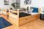 Funktions-Etagenbett 90 x 200 cm mit 2 Schubkästen als Stauraum | Massivholz: Buche | Natur Lackiert | umbaubar in zwei Einzelbetten | Premium-Qualität | inkl. Rollroste Abbildung