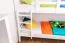 Stockbett 90 x 200 cm | Massivholz: Buche | Weiß Lackiert | umbaubar in zwei Einzelbetten | Premium-Qualität | inkl. Rollroste Abbildung