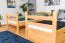 Funktions-Etagenbett 90 x 200 cm mit 2 Schubkästen als Stauraum | Massivholz: Buche | Natur Lackiert | umbaubar in zwei Einzelbetten | Premium-Qualität | inkl. Rollroste Abbildung