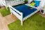 Weißes Doppelstockbett / Etagenbett 120 x 190 cm | Massivholz: Buche | umbaubar in zwei Einzelbetten | inkl. Rollroste Abbildung