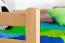 Massivholz Hochbett für Kinder | Matratzenmaß: 90 x 200 cm | Natur Lackiert | umbaubar in Einzelbett | Premium-Qualität | inkl. Rollrost Abbildung