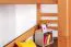 Massivholz Hochbett für Kinder | Matratzenmaß: 90 x 200 cm | Natur Lackiert | umbaubar in Einzelbett | Premium-Qualität | inkl. Rollrost Abbildung