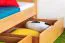 Massivholz Etagenbett inkl. Stauraum für Kinder und Jugendliche | inkl. 2 Schubladen | Matratzenmaß: 90 x 200 cm | Natur Lackiert | umbaubar in 2 Einzelbetten | Premium-Qualität | inkl. Rollroste Abbildung
