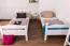 Stockbett 90 x 200 cm | Massivholz: Buche | Weiß Lackiert | umbaubar in zwei Einzelbetten | Premium-Qualität | inkl. Rollroste Abbildung
