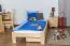 Kinderbett 90 x 200 cm | Massivholz: Kiefer | Natur Lackiert | inkl. Rollrost Abbildung