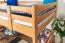 Massivholz Hochbett für Kinder | Matratzenmaß: 120 x 190 cm | Natur Lackiert | umbaubar in Einzelbett | Premium-Qualität | inkl. Rollrost Abbildung