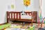 Kinderbett 90 x 160 cm | Massivholz: Kiefer | Nuss Lackiert Abbildung
