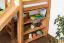 Doppelstockbett L-Form  90 x 200 cm | Buche massiv | natur lackiert | mit Regal und Rutsche | inkl. Rollrost | teilbar Abbildung