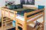 Massivholz Hochbett für Kinder | Matratzenmaß: 160 x 190 cm | Natur Lackiert | umbaubar in Einzelbett | Premium-Qualität | inkl. Rollrost Abbildung