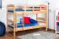 Etagenbett für Kinder 90 x 200 cm | Massivholz: Buche | Natur Lackiert | umbaubar in 2 Einzelbetten | inkl. Rollroste Abbildung