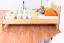 Kinderbett 90 x 200 cm | Massivholz: Kiefer | Natur Lackiert Abbildung