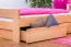 Bettrahmen für Kinder / Kinderbett 90 x 200 cm | Massivholz: Buche | Natur Lackiert | inkl. 2 Schubladen und Lattenrost | besonders hohe Qualität Abbildung