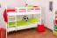 Etagenbett für Jugendliche 90 x 200 cm | Massivholz: Buche | Weiß Lackiert | umbaubar in 2 Einzelbetten | inkl. Rollroste Abbildung