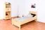 Kinderbett 80 x 200 cm | Massivholz: Kiefer | Natur Lackiert Abbildung