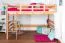 Hochbett für Jugendliche 120 x 200 cm | Massivholz: Buche | Natur Lackiert | umbaubar in Einzelbett | Premium-Qualität | inkl. Rollrost Abbildung