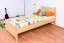 Kinderbett 90 x 200 cm | Massivholz: Kiefer | Natur Lackiert Abbildung