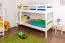 Etagenbett für Jugendliche 90 x 200 cm | Massivholz: Buche | Weiß Lackiert | umbaubar in 2 Einzelbetten | inkl. Rollroste Abbildung