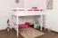 Hochbett für Kinder 120 x 200 cm | Massivholz: Buche | Weiß Lackiert | umbaubar in Einzelbett | Premium-Qualität | inkl. Rollrost Abbildung