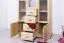 Kleiderschrank | 5 Drehtüren | 4 Schubladen | 12 Fächer | 121 cm breit | Massivholz | Farbe: Natur Abbildung