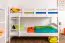 Etagenbett für Jugendliche 90 x 200 cm | Massivholz: Buche | Weiß Lackiert | umbaubar in 2 Einzelbetten | inkl. Rollroste Abbildung