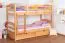 90 x 200 cm Etagenbett mit Stauraum / 2 Schubladen für Kinder Massivholz: Buche | Natur Lackiert | umbaubar in 2 Einzelbetten | Premium-Qualität | inkl. Rollroste Abbildung