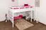 Hochbett für Kinder 120 x 200 cm | Massivholz: Buche | Weiß Lackiert | umbaubar in Einzelbett | Premium-Qualität | inkl. Rollrost Abbildung