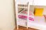 Etagenbett für Kinder 90 x 200 cm | Massivholz: Buche | Weiß Lackiert | umbaubar in 2 Einzelbetten | inkl. Rollroste Abbildung