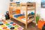 Etagenbett für Kinder 90 x 200 cm | Massivholz: Buche | Natur Lackiert | umbaubar in 2 Einzelbetten | inkl. Rollroste Abbildung