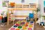 Hochbett für Jugendliche 90 x 190 cm | Massivholz: Buche | Natur Lackiert | umbaubar in Einzelbett | Premium-Qualität | inkl. Rollrost Abbildung