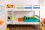 Etagenbett für Jugendliche 90 x 200 cm | Massivholz: Buche | Weiß Lackiert | umbaubar in 2 Einzelbetten | inkl. Rollroste Abbildung