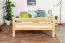 Hochbett für Kinder 140 x 200 cm | Massivholz: Buche | Natur Lackiert | umbaubar in Einzelbett | Premium-Qualität | inkl. Rollrost Abbildung