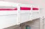 Hochbett für Kinder 120 x 200 cm | Massivholz: Buche | Weiß Lackiert | umbaubar in Einzelbett | Premium-Qualität | inkl. Rollrost Abbildung