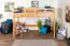 Hochbett für Jugendliche 90 x 190 cm | Massivholz: Buche | Natur Lackiert | umbaubar in Einzelbett | Premium-Qualität | inkl. Rollrost Abbildung