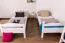 Etagenbett für Jugendliche 90 x 190 cm | Massivholz: Buche | Weiß Lackiert | umbaubar in 2 Einzelbetten | inkl. Rollroste Abbildung