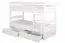 Etagenbett mit Stauraum / 2 Schubladen für Jugendliche 90 x 200 cm | Massivholz: Buche | Weiß Lackiert | umbaubar in 2 Einzelbetten | Premium-Qualität | inkl. Rollroste Abbildung