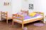 90 x 200 cm Etagenbett mit Stauraum / 2 Schubladen für Kinder Massivholz: Buche | Natur Lackiert | umbaubar in 2 Einzelbetten | Premium-Qualität | inkl. Rollroste Abbildung