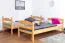 90 x 200 cm Stockbett mit Stauraum / 2 Schubladen für Jugendliche Massivholz: Buche | Natur Lackiert | umbaubar in 2 Einzelbetten | Premium-Qualität | inkl. Rollroste Abbildung