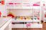 90 x 200 cm Etagenbett mit Stauraum / 2 Schubladen für Kinder Massivholz: Buche | Weiß Lackiert | umbaubar in 2 Einzelbetten | Premium-Qualität | inkl. Rollroste Abbildung