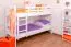 Etagenbett für Jugendliche 90 x 200 cm | Massivholz: Buche | Weiß Lackiert | umbaubar in 2 Einzelbetten | inkl. Rollroste Abbildung