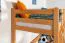 Hochbett für Jugendliche 90 x 190 cm | Massivholz: Buche | Natur Lackiert | umbaubar in Einzelbett | Premium-Qualität | inkl. Rollrost Abbildung