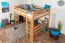 Hochbett für Kinder 160 x 200 cm | Massivholz: Buche | Natur Lackiert | umbaubar in Einzelbett | Premium-Qualität | inkl. Rollrost Abbildung