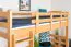 Hochbett für Jugendliche 90 x 190 cm | Massivholz: Buche | Natur Lackiert | umbaubar in Einzelbett | Premium-Qualität | inkl. Rollrost Abbildung