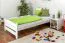Bettrahmen für Kinder / Kinderbett 90 x 200 cm | Massivholz: Buche | Weiß Lackiert Abbildung