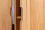 Kleiderschrank | 2 Drehtüren | 6 Fächer | 2 Schubladen | mit Kleiderstange | 90 cm breit | Massivholz | Farbe: Natur Abbildung