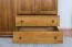 Kleiderschrank | 3 Drehtüren | 2 Schubladen | 5 Fächer | mit Kleiderstange | 135 cm breit | Massivholz | Farbe: Eiche Rustikal Abbildung
