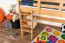 Hochbett für Jugendliche 90 x 190 cm | Massivholz: Buche | Natur Lackiert | umbaubar in Einzelbett | Premium-Qualität | inkl. Rollrost Abbildung
